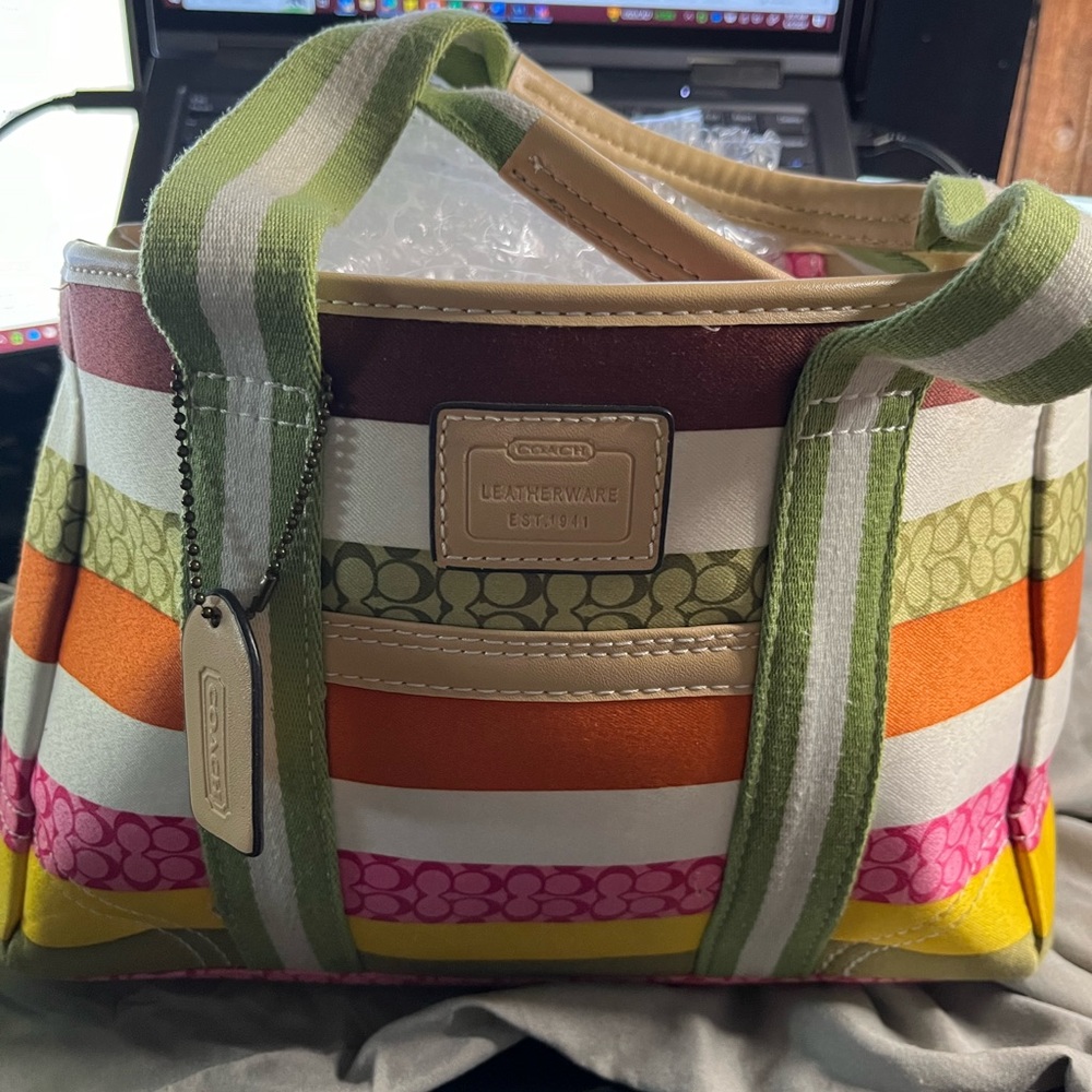 Coach new never used colorful tote